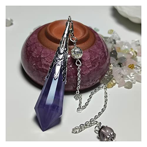 Kristallstein-Pendel, Naturstein-Pendulum, violetter Kristall, Pendulos, Heilige Geometrie, Kristalle, Anhänger, 1 Stück von SIGOEC