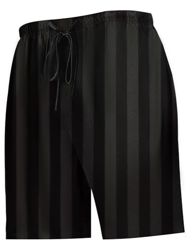 SIHA Herren-Pyjamahose, Satin-Pyjama-Boxershorts mit elastischem Bund, Pyjamahose für Herren, Größe S-4XL, Blackstripe, 4X-Large von SIHA