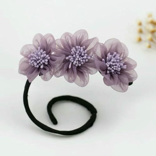 Frauen Elegante Knospe Chiffon Blumen Dutt Maruko Frisuren Machen Lange Werkzeuge Süße Stirnband Haarbänder Mode Haar Zubehör von SIHAOYY