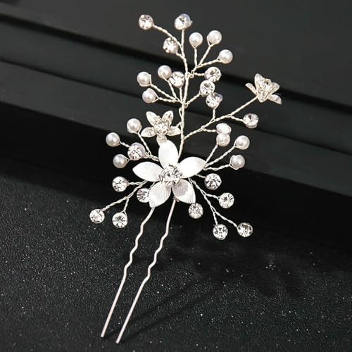 Mode Kristall Perle Strass Haarnadeln Stick Haar Clip Für Frauen Braut Haar Zubehör Party Hochzeit Haar Clips Schmuck von SIHAOYY
