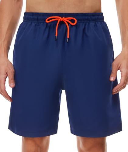 SIHOHAN Badehose für Herren - Schnelltrocknend Badeshorts Männer Atmungsaktiv Schwimmhose wasserdichte Boardshorts mit Meshfutter und Verstellbarem Tunnelzug(Marineblau,M) von SIHOHAN