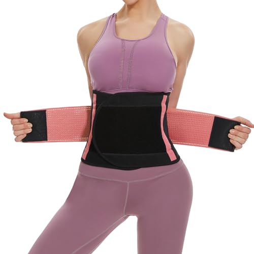 SIHOHAN Bauchweggürtel, Schwitzgürtel Fitness Gürtel, Verstellbarer Taille Trimmer Gürtel Fitnessgürtel, Waisttrainer Taillenformer, Bauchgürtel für Herren und Damen（Rosa, XL） von SIHOHAN