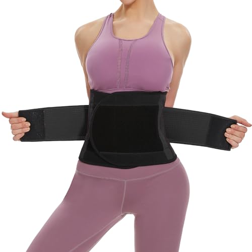 SIHOHAN Bauchweggürtel, Schwitzgürtel Fitness Gürtel, Verstellbarer Taille Trimmer Gürtel Fitnessgürtel, Waisttrainer Taillenformer, Bauchgürtel für Herren und Damen（Schwarz, L） von SIHOHAN