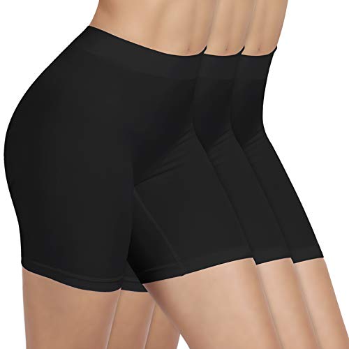 SIHOHAN Radlerhose Damen kurz, Unterhosen mit Bein Boxershorts Damen Kurze Leggings Shorts, Unterziehhose Hose unter Kleid Radler Unterwäsche, hohe Taille und Bequem(3 X Schwarz,M) von SIHOHAN