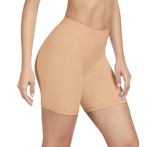 SIHOHAN Radlerhose Damen kurz, Unterhosen mit Bein Boxershorts Damen Kurze Leggings Shorts, Unterziehhose Hose unter Kleid Radler Unterwäsche, hohe Taille und Bequem(Beige,XL) von SIHOHAN