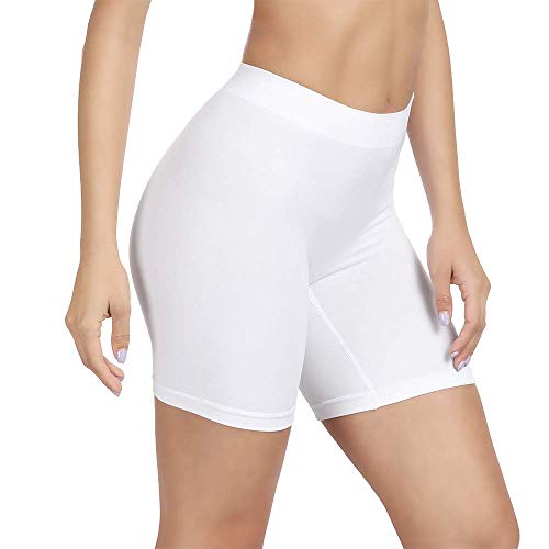 SIHOHAN Radlerhose Damen kurz, Unterhosen mit Bein Boxershorts Damen Kurze Leggings Shorts, Unterziehhose Hose unter Kleid Radler Unterwäsche, hohe Taille und Bequem(Weiß,S) von SIHOHAN