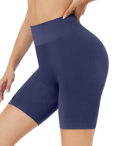 SIHOHAN Gym Shorts Damen, Kurze Sporthose Radlerhose Push Up Sport Shorts High Waist Sport Leggings Damen Kurz Fitness(Navy Blau,L) von SIHOHAN