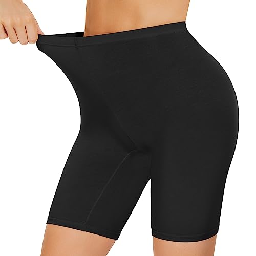 SIHOHAN Radlerhose Damen Baumwolle Boxershorts Unterwäsche Anti scheuern Unterhose Hose unter Kleid Kurze Shorts(Schwarz,3XL) von SIHOHAN