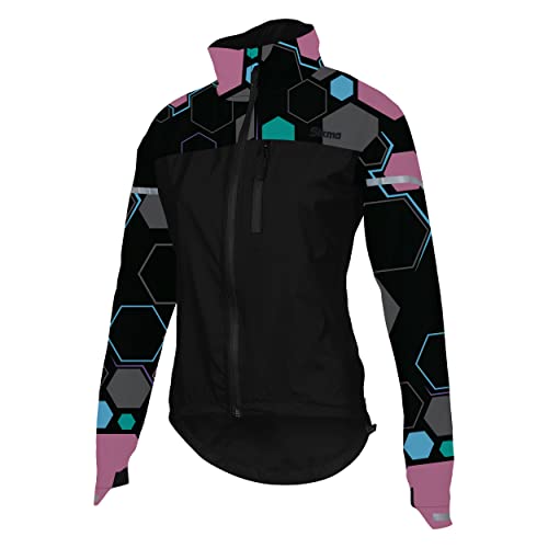 SIKMA Damen Mädchen Fahrradjacke Damen Regenmantel Damen Wasserdicht Wasserabweisend Jacke Laufen Casual Top Outdoor, Schwarz , 46 von SIKMA