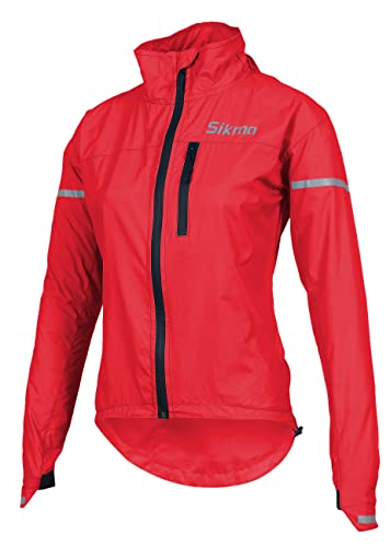 SIKMA Damen Mädchen Radjacke Damen Regenmantel Frauen Wasserdicht Wasserabweisend Jacke Laufen Casual Top Outdoor …, rot, 48 von SIKMA