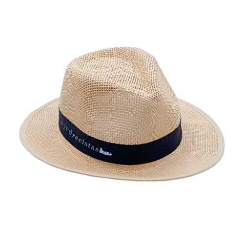 SILABA TONICA Set mit personalisierten Hüten mit Logo oder Spruch – Strohhüte für Damen und Herren Partys oder Veranstaltungen – Modell Augusta erhältlich in 2 Farbtönen – Band zur von SILABA TONICA