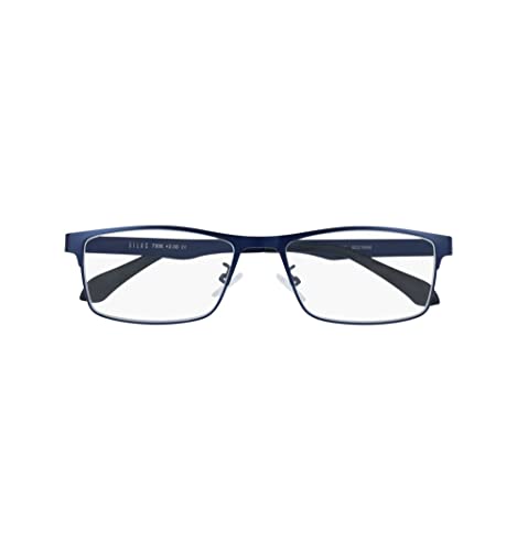 SILAC - Blue Metal 7306 - Herrenlesebrille - Rechteckige Gläser - Matte Metallfassung - Leichte, widerstandsfähige und komfortable Lesebrille - Blau von SILAC