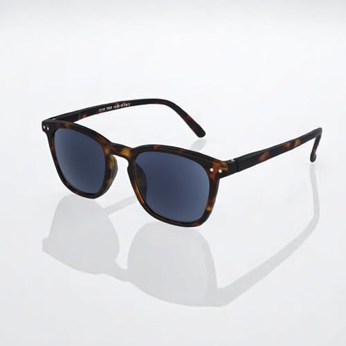 Unisex Sonnenbrille mit Sehstärke – Rechteckige Gläser – Sonnen Leser mit Retro-Style Schildpatt Fassung - UV400 Schutz - +2,50 Dioptrie – Für Damen und Herren - Brown - Silac - Sol Turtle Rubber 7550 von SILAC