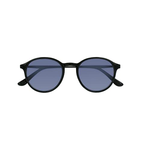 SILAC Unisex Sonnenbrille mit Sehstärke - Sol Black Metal 7650 Black - Für Damen und Herren - UV400 Schutz - Oval Gläser - Sonnen Leser mit Retro-Style (Schwarz, 2.25, diopters) von SILAC