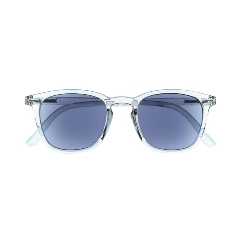 Unisex Sonnenbrille mit Sehstärke – Rechteckige Gläser – Sonnen Leser mit Moderner Cristal Fassung - UV400 Schutz - +3,25 Dioptrie – Für Damen und Herren – Grau Transparent - Silac - Sol Cristal 7551 von SILAC