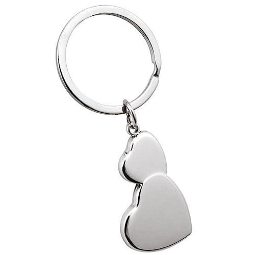 SILBERKANNE Exclusiver Schlüsselanhänger mit Herzen 8 x 3,5 cm Premium Silber Plated edel versilbert. Fertig zum verschenken mit schicker Geschenkverpackung von SILBERKANNE
