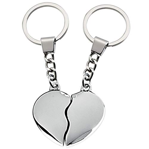 SILBERKANNE Schlüsselanhänger Herz geteilt 9,5x4,5 cm Premium Silber Plated edel versilbert. Fertig zum verschenken mit schicker Geschenkverpackung von SILBERKANNE