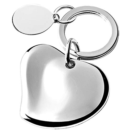 SILBERKANNE Schlüsselanhänger mit Herz und Platte 7x4x2 cm Premium Silber Plated edel versilbert in Top Verarbeitung von SILBERKANNE