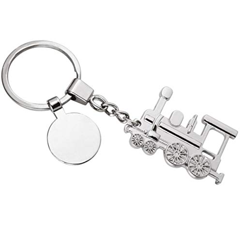 SILBERKANNE Schlüsselanhänger mit Lokomotive und Chip 11x3,5 cm Premium Silber Plated edel versilbert. Fertig zum verschenken mit schicker Geschenkverpackung von SILBERKANNE