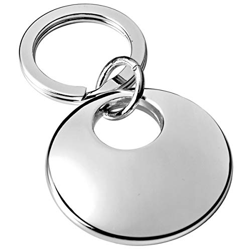 SILBERKANNE Schlüsselanhänger rund 4x7 cm Premium Silber Plated edel versilbert in Top Verarbeitung und mit schicker Geschenkverpackung von SILBERKANNE