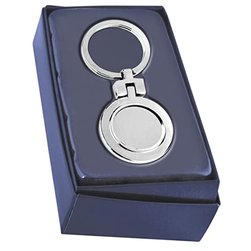 SILBERKANNE Schlüsselanhänger rund 8x4 cm Premium Silber Plated edel versilbert in Top Verarbeitung von SILBERKANNE