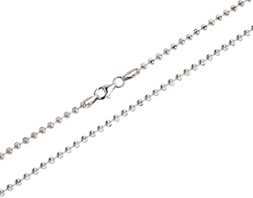 2,5mm Kugelkette, geschliffen- echt 925 Silber, Länge 75cm von SILBERKETTEN STORE DEIN SCHMUCK ONLINE SHOP