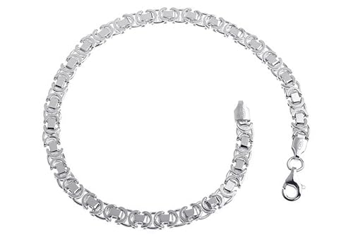 4,6mm flaches Königskette Armband - echt 925 Silber, Länge 23cm von SILBERKETTEN STORE DEIN SCHMUCK ONLINE SHOP