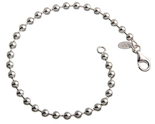 4mm Kugelkette Armband 925 Silber, Länge 16-25cm von SILBERKETTEN STORE DEIN SCHMUCK ONLINE SHOP