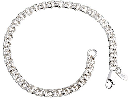 5mm Garibaldi Armband - 925 Sterling Silber, Länge 16-25cm von Silberketten Store
