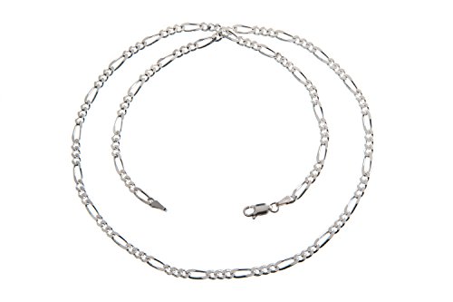 Figarokette - 3,4mm Breite - Länge 40cm - echt 925 Silber von SILBERKETTEN STORE DEIN SCHMUCK ONLINE SHOP