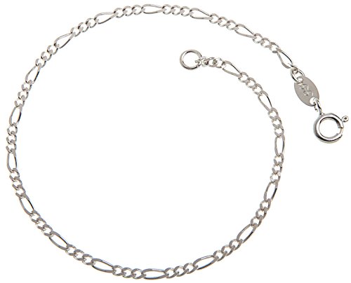 Figarokette Armband, 2,2mm breit - massiv 925 Silber, Länge 16cm von Silberketten Store