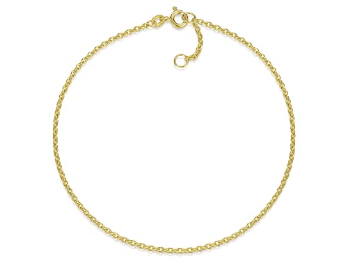 Fußkette Erbse Breite 1,8mm | aus echt 585 Gold | hochglanzpolierte Fußkette | Echtgold mit Federringverschluß von SILBERKETTEN STORE DEIN SCHMUCK ONLINE SHOP