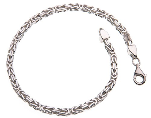 Königskettearmband 3mm Breite, vierkant - 925 Silber, Länge wählbar 23cm von SILBERKETTEN STORE DEIN SCHMUCK ONLINE SHOP