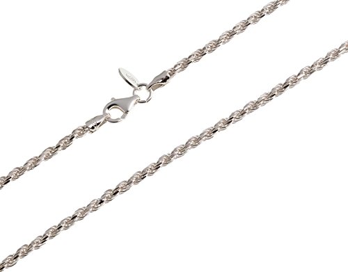 Kordelkette, Silberkette - 2,4mm Breite - Länge 45cm - echt 925 Silber von Silberketten Store