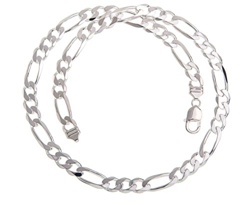 Massive Figarokette 9mm Breite - 925 Silber, Länge wählbar 40-100cm von Silberketten Store