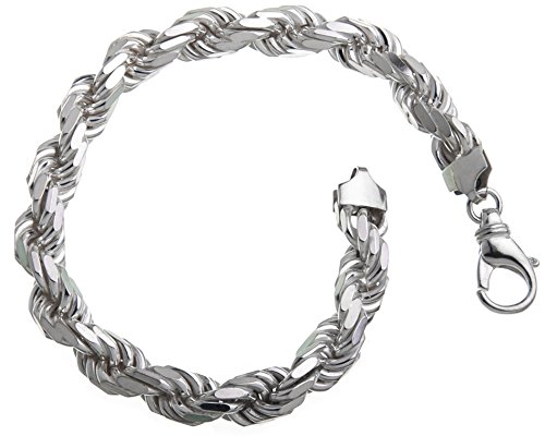 Massives Kordelkette Armband 8mm - echt 925 Silber, Länge 19cm von SILBERKETTEN STORE DEIN SCHMUCK ONLINE SHOP