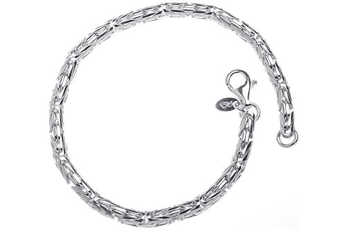 Rundes Königskette Armband, 4mm Breite - 925 Sterling Silber, Länge 16-25cm von SILBERKETTEN STORE DEIN SCHMUCK ONLINE SHOP