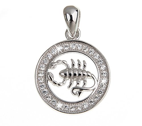 Anhänger Sternzeichen Skorpion 925 Silber mit Zirkonia von Silberketten Store
