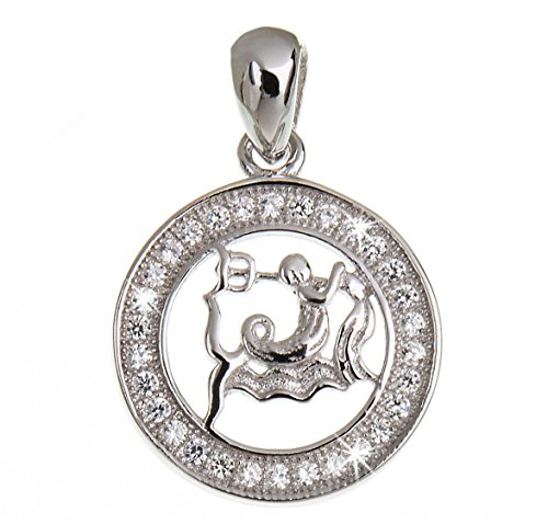 Anhänger Sternzeichen Wassermann 925 Silber mit Zirkonia von Silberketten Store
