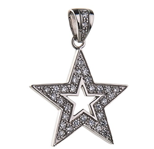 SILBERKETTEN STORE DEIN SCHMUCK ONLINE SHOP Bling Bling Anhänger Stern - echt 925 Silber mit Zirkoniasteinen von SILBERKETTEN STORE DEIN SCHMUCK ONLINE SHOP