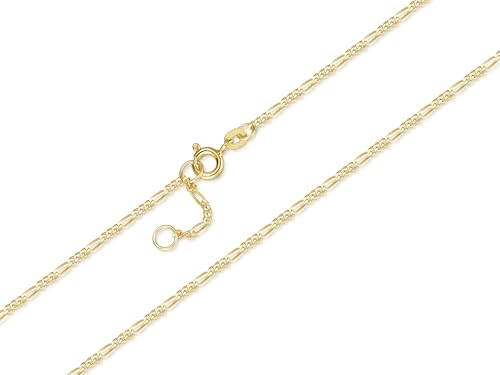 Silberketten Store DEIN SCHMUCK ONLINE SHOP Edle Fußkette Figaro Breite 1,5mm |echt 585 Gold | hochglanzpolierter Fußschmuck mit Federringverschluß von Silberketten Store