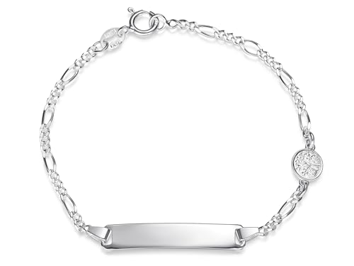 SILBERKETTEN STORE DEIN SCHMUCK ONLINE SHOP ID-Gravurarmband Figaro 2,4mm mit Lebensbaum | aus echt 925 Silber | nickelfrei und hochglanzpoliert | mit Federringverschluß | inkl. Gravur von Silberketten Store