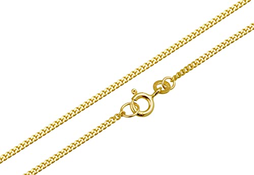 Panzerkette Gold 333 Damen 50cm I filigrane Goldkette Damen hochglanz 1,6mm Stärke I Halskette Echtgold für Frauen mit Federring Verschluss von Silberketten Store