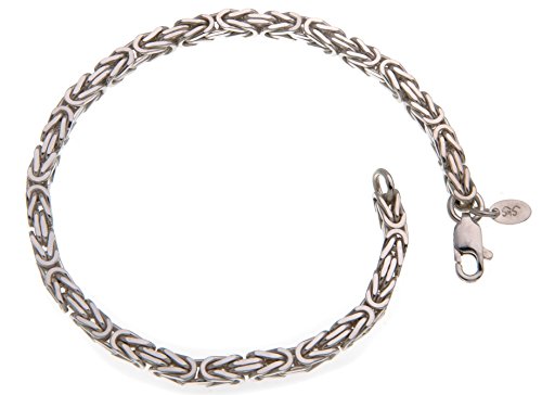 Silberketten-Store Königsarmband 925 Silber Herren 3,5 mm Stärke I Männer Silberarmband mit Karabiner Verschluss I Armkette Herren vierkant hochglanz von SILBERKETTEN STORE DEIN SCHMUCK ONLINE SHOP