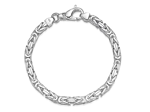 Silberketten-Store Königsarmband 925 Silber Herren 5 mm Stärke I Männer Silberarmband mit Karabiner Verschluss I Armkette Herren vierkant hochglanz von SILBERKETTEN STORE DEIN SCHMUCK ONLINE SHOP