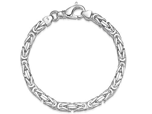 Silberketten-Store Königsarmband 925 Silber Herren 6 mm Stärke I Männer Silberarmband mit Karabiner Verschluss I Armkette Herren vierkant hochglanz von SILBERKETTEN STORE DEIN SCHMUCK ONLINE SHOP