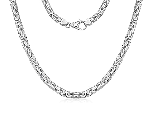 Silberketten Store Königskette 925 Silber Herren 7 mm Stärke I Männer Silberkette mit Karabiner Verschluss I Panzerkette Herren vierkant hochglanz von Silberketten Store
