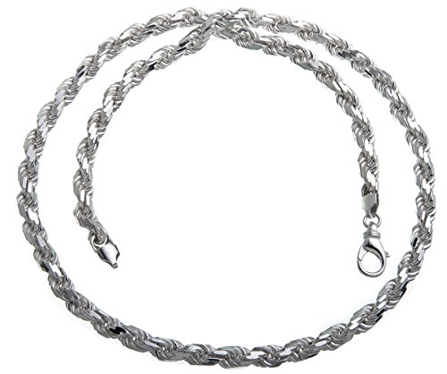 Silberketten-Store Kordelkette Herren 925 Sterling Silber 6,5mm Stärke I elegante Männer Silberkette mit Karabiner Verschluss I Halskette nickelfrei und gestempelt (925) von SILBERKETTEN STORE DEIN SCHMUCK ONLINE SHOP