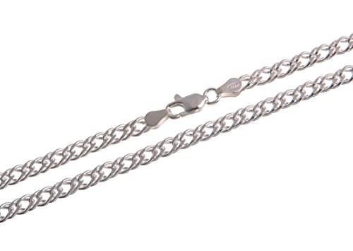 Zwillingspanzerkette 4,5mm breit - 925 Sterling Silber, Länge 38-100cm von SILBERKETTEN STORE DEIN SCHMUCK ONLINE SHOP