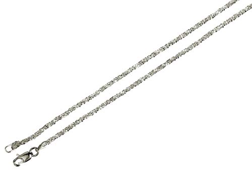 Criss-Cross-Kette aus 925 Sterling Silber diamantierte Qualitätskette aus Italien 1,4 mm von SILBERMOOS, Länge:70 cm von SILBERMOOS